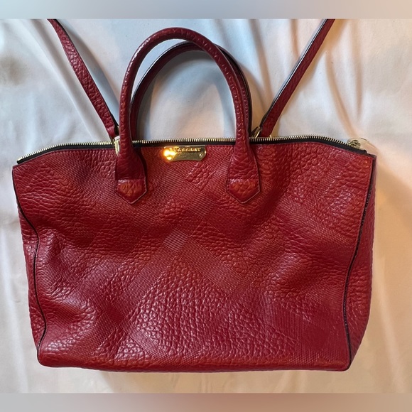 Burberry Medium Red Leather Dewsbury Tote - Picture 3 of 15